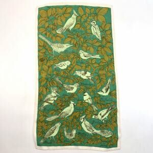 Lois Long for Fallani & Cohn Tea Towel Bird 100% Linen Signed Teal & Chartreuse